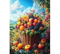 Overflowing Fruit Basket in A Sunlit Orchard 300 Pcs Jigsaw Puzzles Animal Plant Puzzles for Adults Teens Brain Game Fun Family Game Team Building Stress Reducing Autumn Thick Cardboard 300 PCS