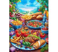 Overflowing Picnic Basket in A Garden 1000-piece Jigsaw Puzzle Bundle Scenery Science Fiction Family Puzzle Lovers Brain Training Mindful Activity Spring Recycled Cardboard 1000 PCS