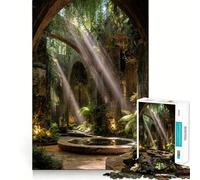 Overgrown Ruins with Sunbeams Jigsaw Puzzles for Adults1000 Pieces Strong Logic Toy Tension Relief Clear Edge Premium Gift (38x52cm)