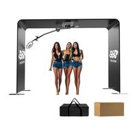 Overhead 360 Photo Booth, 360 Sky Photo Spinner Machine, Video Booth Platform with Remote Control, Full Body Spin with RGB Ring Light, Stand up to 15 People, Free Logo Customization
