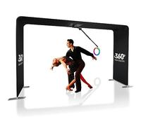 Overhead 360 Photo Booth - Ceiling Automatic Rotating Machine, 7-10 Peoples - Selfie Video Booth Frame, W/Remote + Ring Light for Events Partys Wedding