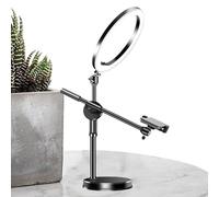 Overhead Camera Mount- Adjustable Desk Mount Stand, Selfie Ring Light With Stand And Phone Holder | Articulating Arm Camera Mount LED Video Lighting For Online Teaching, Still Life Photography