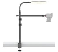 Overhead Camera Mount Rig, 13.4-31.9" Height Articulating Arm Desk Camera Mount with C-Clamp and 1/4" Screws, 360° Rotatable Top Down Clamp Stand Holder for DSLR, Webcam, Digicam, Microphone