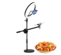 Overhead Camera Mount - Selfie Ring Light with Stand | Articulating Arm Camera Mount LED Video Lighting for Teaching, Still Life Photography