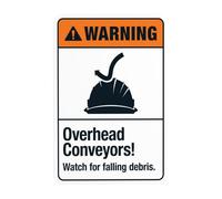 Overhead Conveyors Watch For Falling Debris Metal Warning Sign with Easy Install for Indoor Outdoor Security, Business Office Home Garden Street Decor 20 x 30 cm