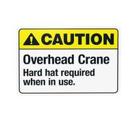 Overhead Crane Hard Hat Required When In Use Warning Sign, Construction Security Metal Signs for Home Business Outdoor Indoor Garage Street Wall Safety Caution Custom Decor 12 x 8 Inch