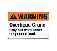 Overhead Crane Stay Out From Under Suspended Load Metal Warning Sign, Caution Security Poster for Road Street Home Business Wall Decor 12×8 Inches