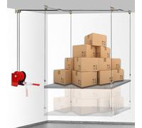 Overhead Garage Storage Lift Hoist, Heavy-Duty Ceiling Mounted Garage Storage Lift System for Organization - Supports 8-16ft Ceilings