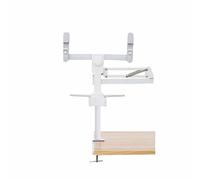 Overhead Mount for Desk Headboard Bedside, Height Adjustable Book Stand with Clamp, Desktop Cookbook Rest with Page Clips for Reading Hands Free, for Home, Office, Kitchen(Size:Standard Version)