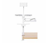 Overhead Mount for Desk Headboard Bedside, Height Adjustable Book Stand with Clamp, Desktop Cookbook Rest with Page Clips for Reading Hands Free, for Home, Office, Kitc(Size:Comes with a Tablet Rack)