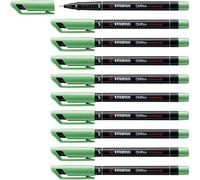 Overhead Pen - STABILO OHPen universal - Permanent Superfine - Pack of 10 - gree