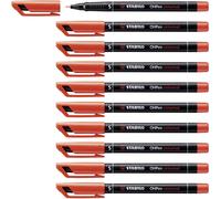 Overhead Pen - STABILO OHPen universal - Permanent Superfine - Pack of 10 - red