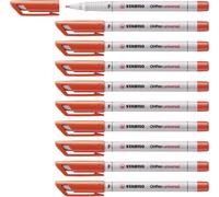 Overhead Pen - STABILO OHPen universal - Water Soluble Fine - Pack of 10 - red