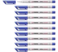 Overhead Pen - STABILO OHPen universal - Water Soluble Superfine - Pack of 10 - blue