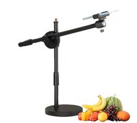 Overhead Phone Mount - Adjustable Tabletop Mount System | LED Ring Light Holder - ABS USB Powered Phone Support With White Warm Light Modes For Live Streaming Food Photography Beauty Recording At Home