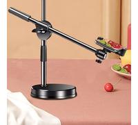 Overhead Phone Mount | Articulating Arm With Selfie Light And Phone Holder | Articulating Arm | Camera Mount LED Video Lighting For Online Teaching | Still Life Photography Overhead Phone Mount