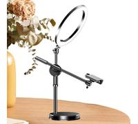 Overhead Phone Mount, Desktop Overhead Shot Stand, Selfie Ring Light with Stand, Articulating Arm Camera Mount Led Video Lighting for Online Teaching, Still Life Photography