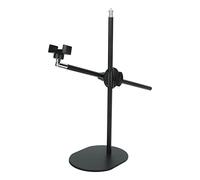 Overhead Phone Mount, Overhead Video Stand Multi Angle Support 23-46CM Telescopic Adjust, Desk Circle Lingt Phone Holder for Video Recording, Streaming