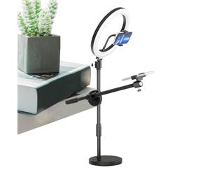Overhead Phone Mount - Selfie Ring Light | Mobile Phone Holder, Articulating Arm Overhead Camera Mount, Long Mobile Mounting For Still Life Photography Live Streaming Meeting Cooking