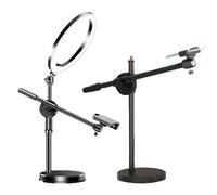 Overhead Tripod Mount - Articulating Phone Holder | Webcam | Ring Light Compatible Video Recording Stand, Lazy Arm Clamp Desktop Suspension For Videos, Live Streaming Uses