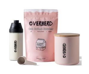 Overherd Powdered Oat Milk Home Bundle - Includes 8 Litre Pouch, Storage Tin, Bottle & Scoop - Vegan, Dairy Free & Gluten Free Oat Milk Coffee Creamer