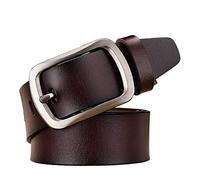 Overhil1s Mens belt, Men's Leather Belt Leather Double-Sided Pin Buckle Mens Belt Alloy Buckle All-Around Belt Leather Excellent Strong and Frantion Resistant (Color : 2, Size : Length 110cm)