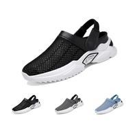 Overhil1s Men's Orthopedic Hollow-Out Summer Sandals, Men Breathable Mesh Platform Sandals, Summer Casual Beach Slippers Mens Orthopedic Slippers (Color : Black, Size : 5.5 UK)