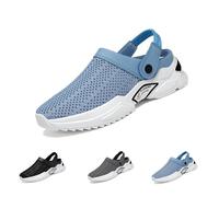 Overhil1s Men's Orthopedic Hollow-Out Summer Sandals, Men Breathable Mesh Platform Sandals, Summer Casual Beach Slippers Mens Orthopedic Slippers (Color : Blue, Size : 7 UK)