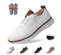 Overhil1s Mens Wearbreeze Urban Ultra Comfortable Orthopedic Shoes, Breathable Mesh Casual Dress Sneaker for Walking (White, 44 EU)