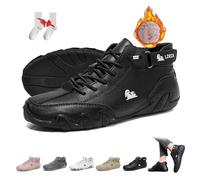 Overhil1s Women Italian Handmade Soft Suede High Boots Outdoor Waterproof Lightweight Ultra-Comfort Beck Shoes Non-Slip Minimalist Casual Sneakers Hiking Barefoot Boots(Black Velvet,41 EU)