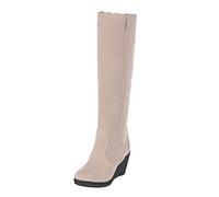 Overknee Boots Women's Lined Warm Winter Boots High Heels Boots Wedge Heel Riding Boots Long Shaft Boots Knee-High Western Boots Slip-On Boots Thermal Boots Autumn Winter Boots, a, 8 UK