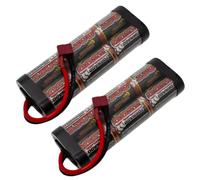 Overlander Batteries Twin Pack 3300mAh 7.2V NiMH RC Car Battery Pack with Deans Plug for Remote Control Cars, Monster Trucks and RC models - High Capacity, Low Self-Discharge, Rechargeable Batteries