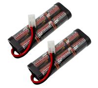 Overlander Batteries Twin Pack 3800mAh 7.2V NiMH RC Car Battery Pack with Tamiya Plug for Remote Control Cars, Monster Trucks and RC models - High Capacity, Low Self-Discharge, Rechargeable Batteries