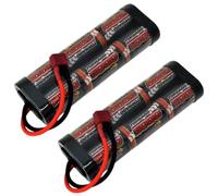 Overlander Batteries Twin Pack 5000mAh 7.2V NiMH RC Car Battery Pack with Deans Plug for Remote Control Cars, Monster Trucks and RC models - High Capacity, Low Self-Discharge, Rechargeable Batteries