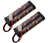 Overlander Batteries Twin Pack 5000mAh 7.2V NiMH RC Car Battery Pack with Tamiya Plug for Remote Control Cars, Monster Trucks and RC models - High Capacity, Low Self-Discharge, Rechargeable Batteries