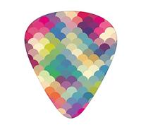 Overlapping Circles Dots Guitar Picks 12 Pack Universal ABS Guitar Picks,Colorful Style Scales Pattern Overlapping Circles Dots Tile,for Acoustic and Electric Guitar