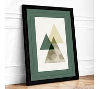 Overlapping Geometry Minimalist Framed Wall Art Print A2 (59.4×42cm)