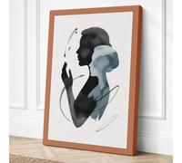 Overlapping Profiles Modern Canvas Wall Art Print 18x12 Inch (46 x 30 cm)