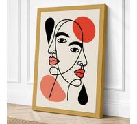 Overlapping Profiles Modern Canvas Wall Art Print 30x20 Inch (76 x 51 cm)