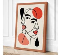 Overlapping Profiles Modern Canvas Wall Art Print 30x20 Inch (76 x 51 cm)