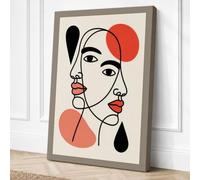 Overlapping Profiles Modern Canvas Wall Art Print 30x20 Inch (76 x 51 cm)