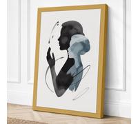 Overlapping Profiles Modern Canvas Wall Art Print 36x24 Inch (91 x 61 cm)