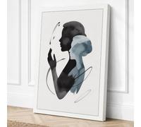 Overlapping Profiles Modern Canvas Wall Art Print 36x24 Inch (91 x 61 cm)