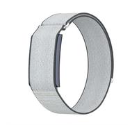 Overlay Covered Nylon Loop Band Compatible with Amazfit Helio, Soft Breathable Hook and Loop Sport Wristband with Aluminum Ring (white)