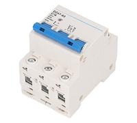 Overload Protection Switch, Bistable Locking Clip DIN Rail Mount 3P Circuit Breaker PA66 Nylon Shell AC 400V 16A for Building Lighting System