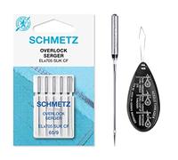 Overlock/Serger ELx705 SUK CF Ballpoint (Medium Ball Point, Chrome Finish) Coverstitch Sewing Machine Needles, Size 65/9, Includes Large Needle Threader