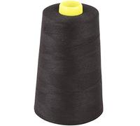 Overlocking Sewing Machine Polyester Thread x Four 5000 Yards Cones White Black Natural Cream (Black)