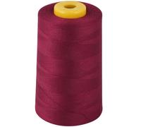 OVERLOCKING THREAD - OVERLOCKER THREAD - POLYESTER - SEWING THREAD - 4 X 5000 YARD SPOOLS - LARGE COLOUR SELECTION INCLUDING: BLACK WHITE RED BLUE CREAM NAVY PURPLE PINK GREEN GREY BROWN OLIVE SKY GOLD (WINE RED 146)
