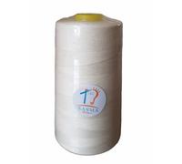 OVERLOCKING THREAD - OVERLOCKER THREAD - POLYESTER THREAD - INDUSTRIAL SEWING THREAD - 4 X 5000 YARD SPOOLS - LARGE COLOUR SELECTION (Cream)