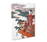 Overlooking The Fields By Isoda Koryusai Canvas Print | Gallery Wrapped 30mm Frame Wall Art | 30x20 inches | Ready to Hang | Asian Landscape Picture | Living Room Bedroom Lounge Office